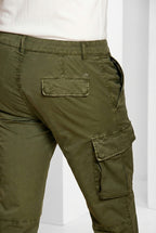 Chile pantalone cargo uomo in gabardina stretch regular fit