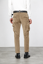 Chile pantalón cargo de hombre en terciopelo de pana ancha regular fit