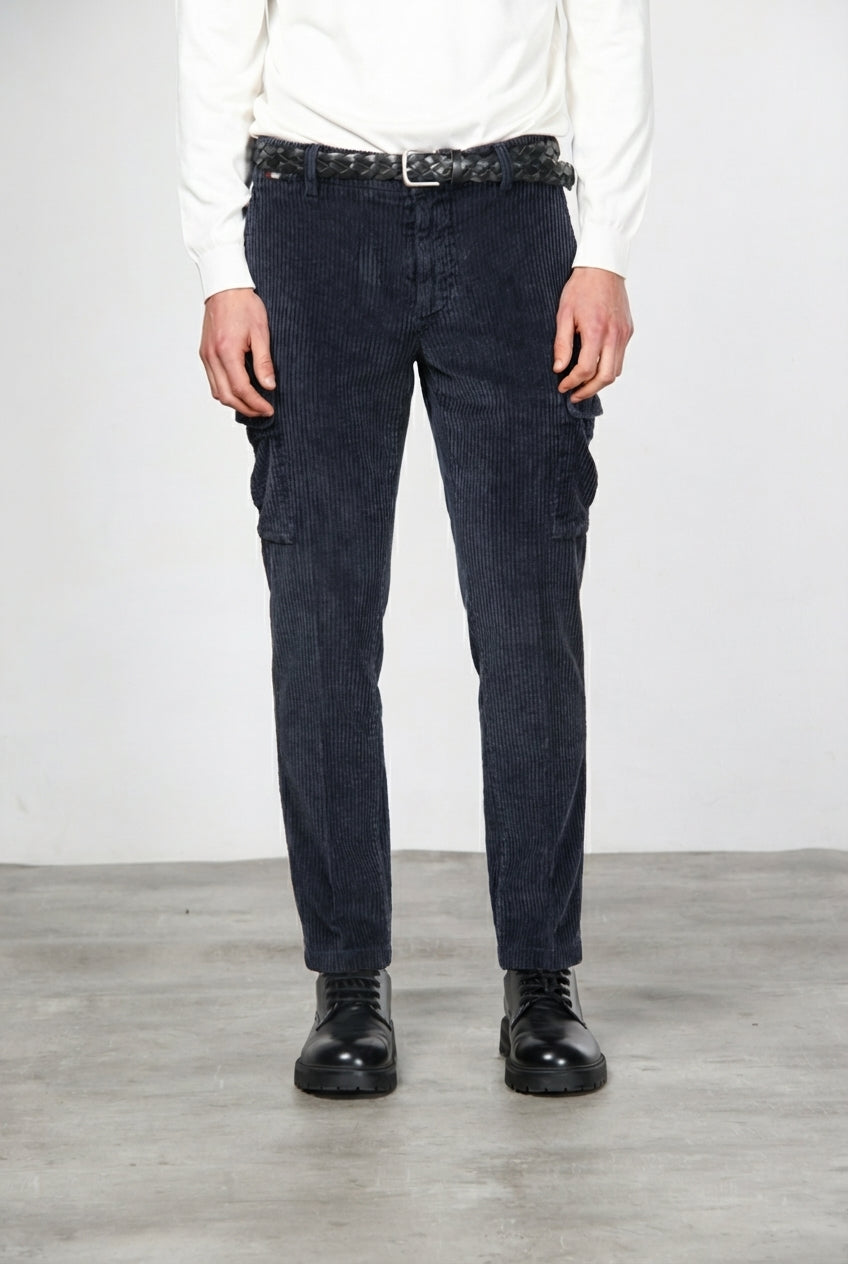 Chile pantalone cargo uomo in velluto a costa larga regular fit