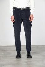 Chile pantalone cargo uomo in velluto a costa larga regular fit