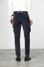 Chile pantalone cargo uomo in velluto a costa larga regular fit
