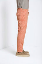 Chile delamere pantalone cargo uomo in twill lino e cotone regular fit