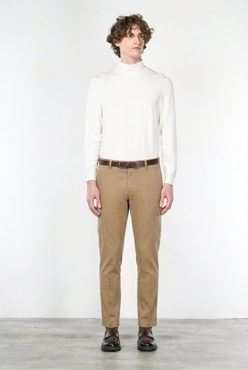  Chile Cargo-Hose Herren aus Stretch-Baumwolle mit Diagonalstruktur, Regular Fit