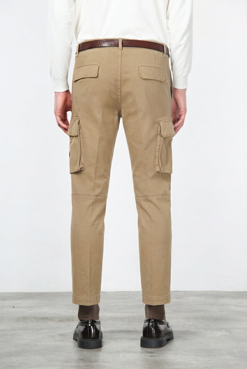  Chile Cargo-Hose Herren aus Stretch-Baumwolle mit Diagonalstruktur, Regular Fit