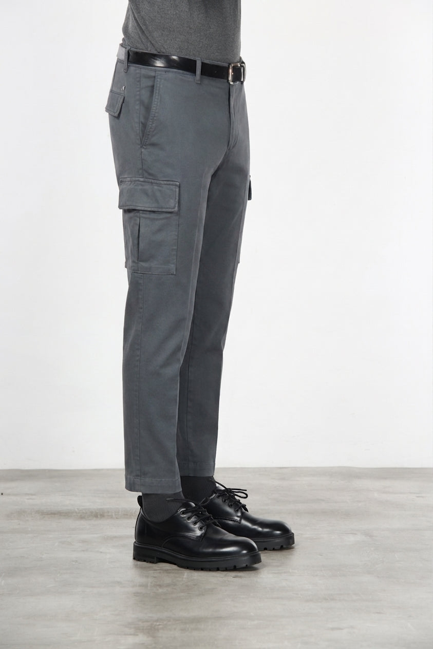 Chile pantalón cargo hombre en algodón stretch con trama diagonal, regular fit