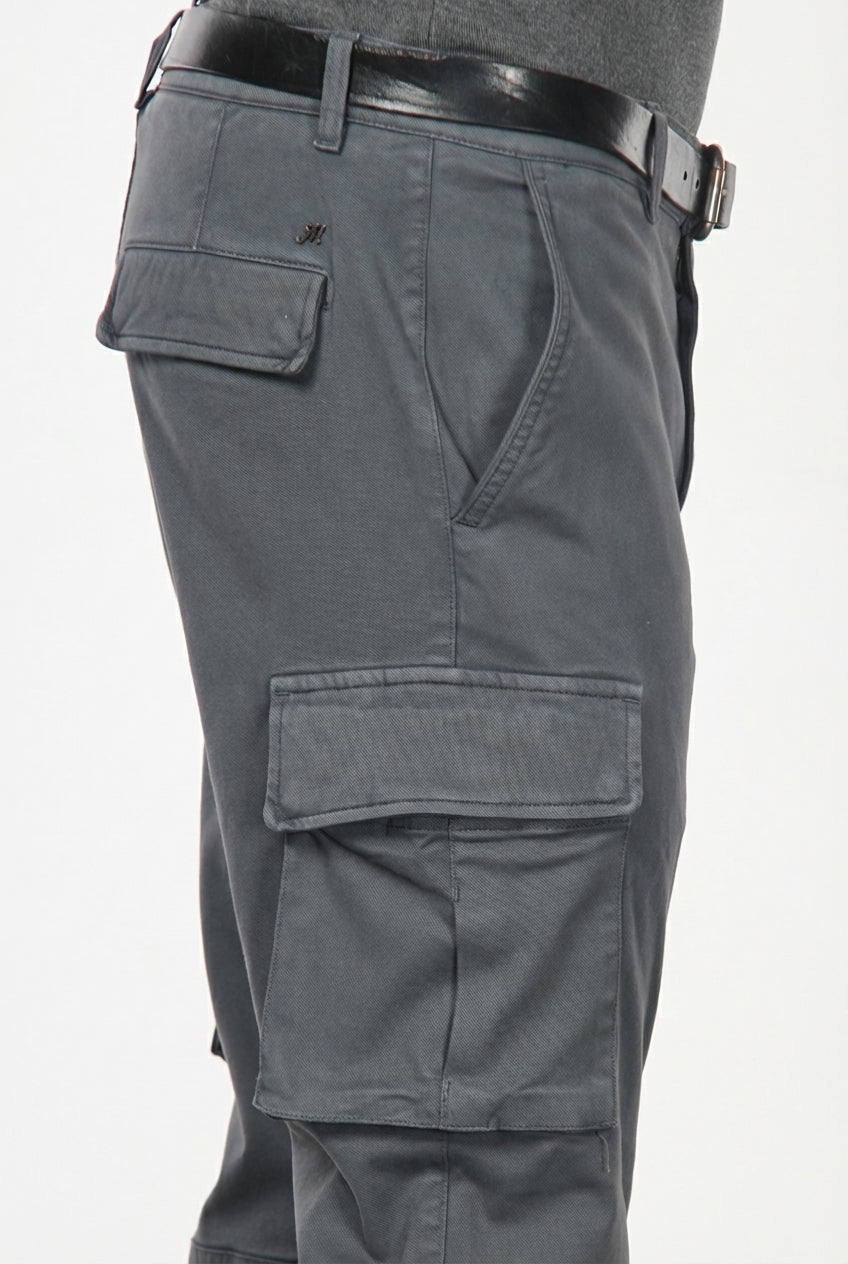Chile pantalón cargo hombre en algodón stretch con trama diagonal, regular fit