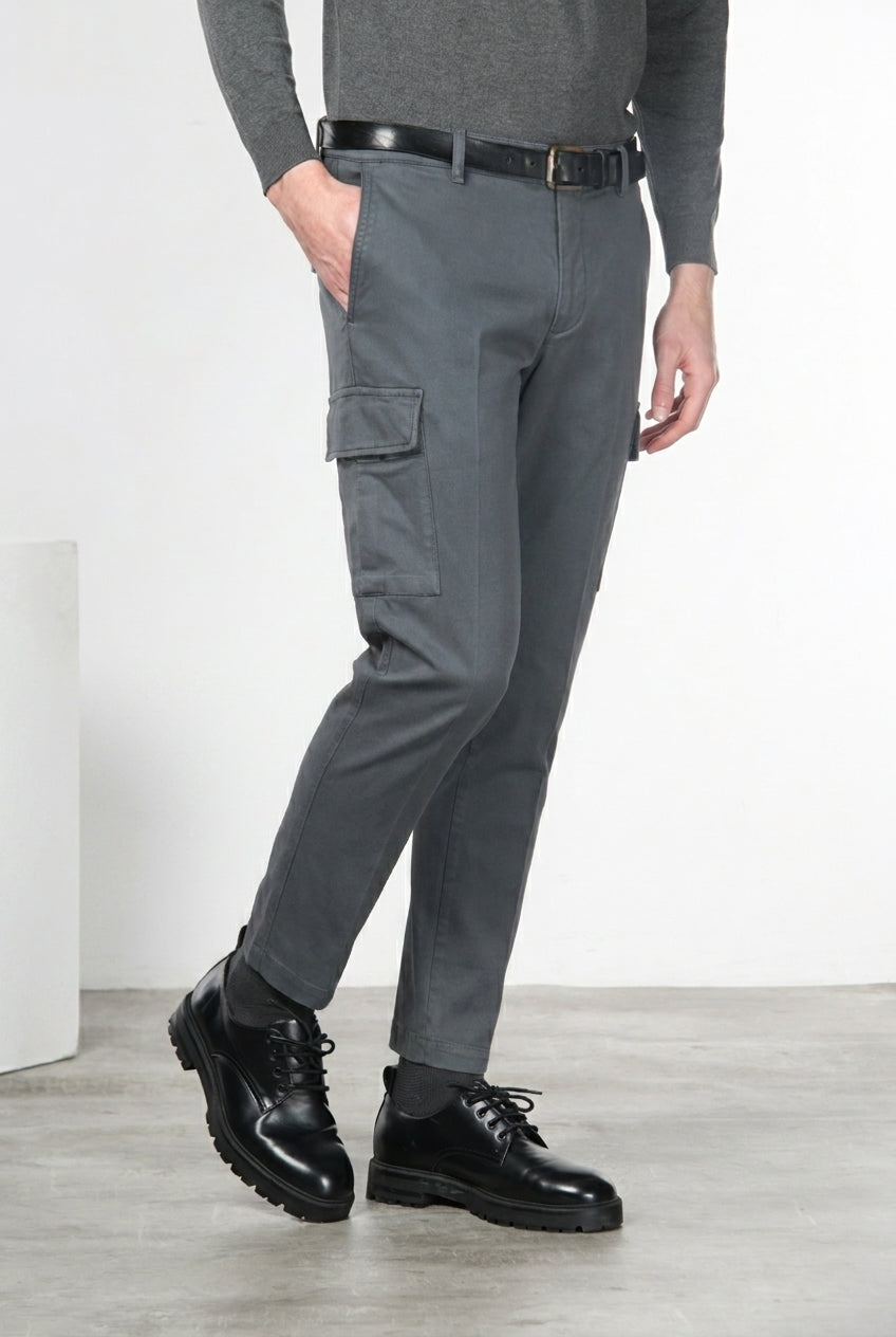 Chile pantalón cargo hombre en algodón stretch con trama diagonal, regular fit
