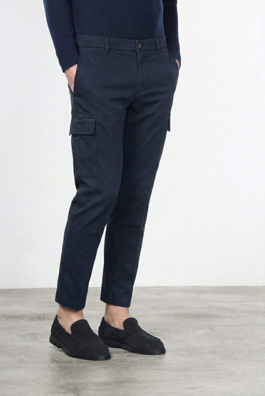 Chile men’s cargo pants in stretch cotton with diagonal weave, regular fit