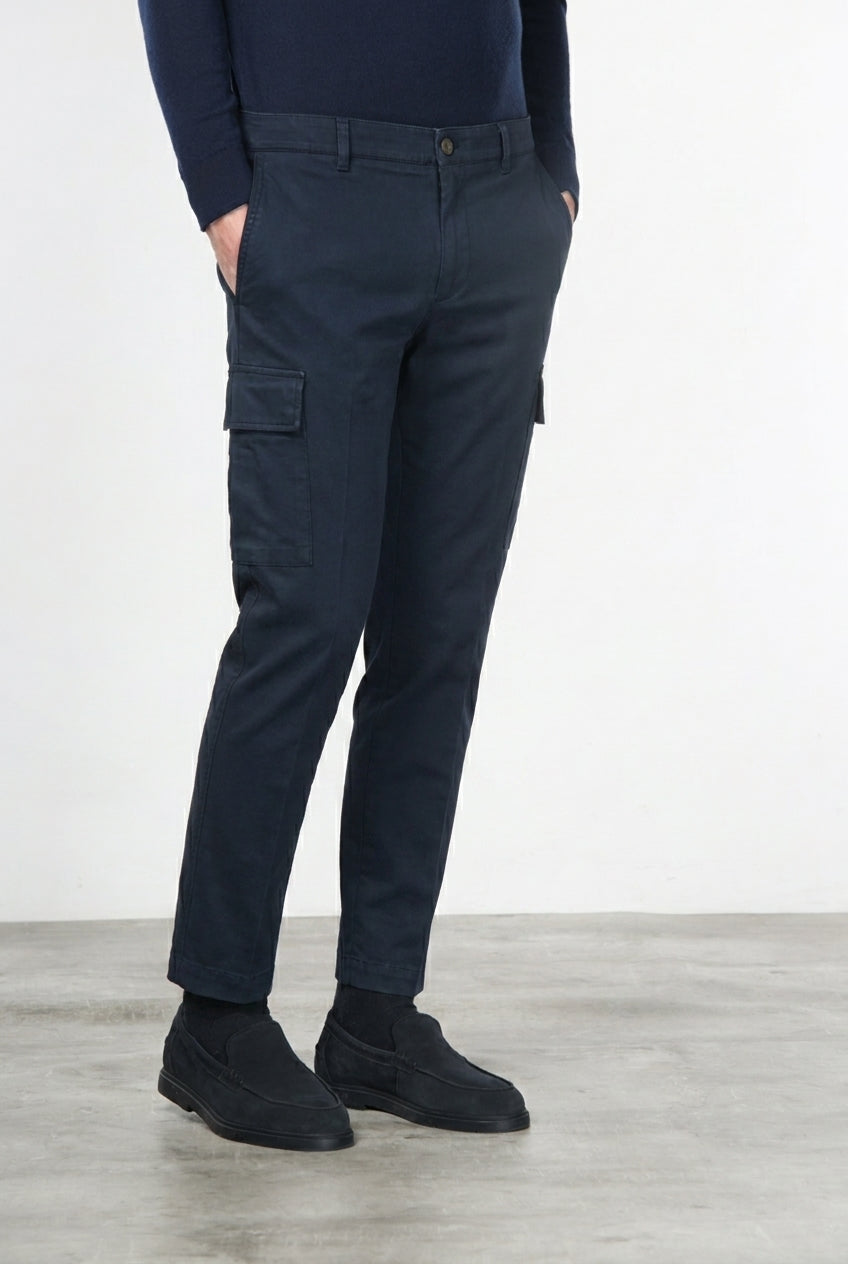 Chile men’s cargo pants in stretch cotton with diagonal weave, regular fit