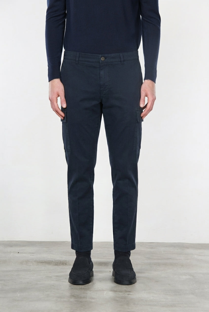 Chile men’s cargo pants in stretch cotton with diagonal weave, regular fit