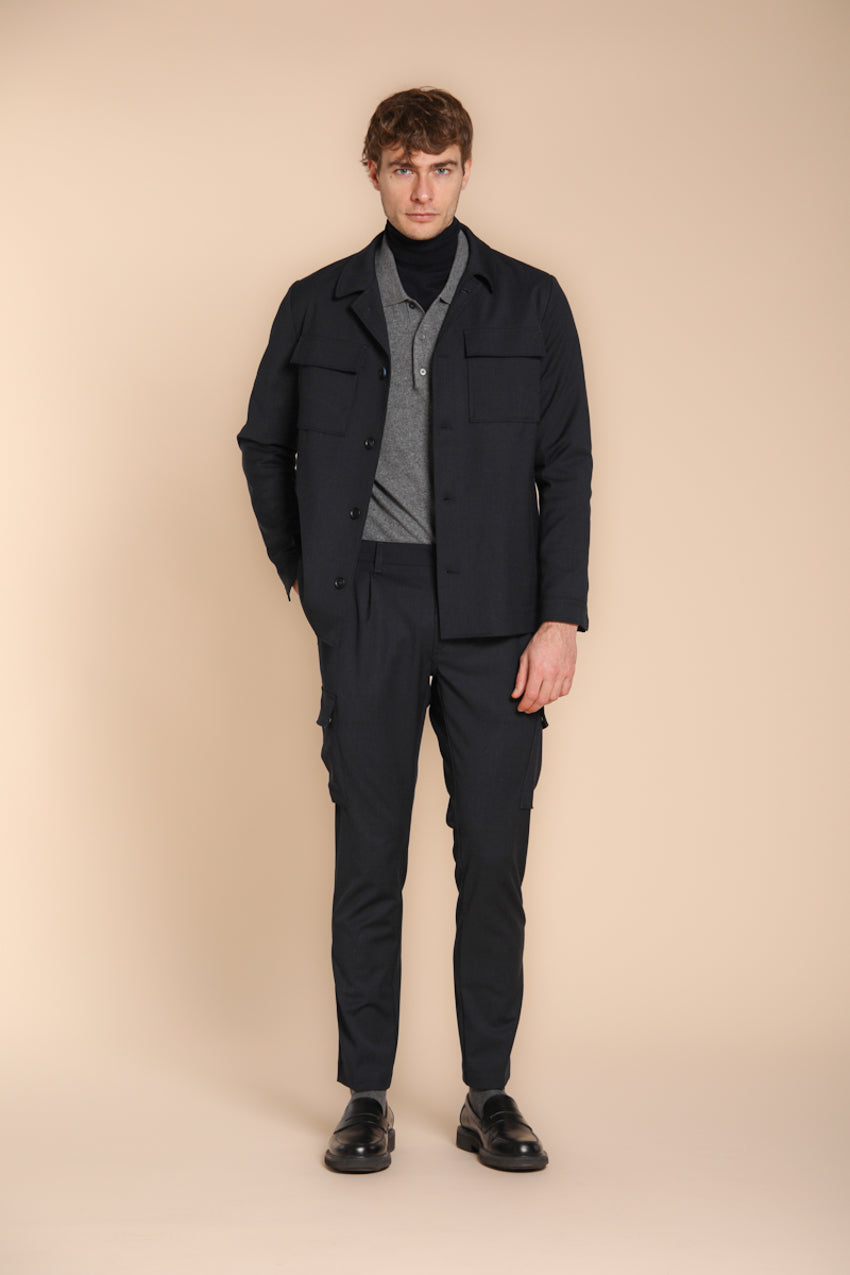 Chile 2 Pinces pantalone cargo in lana regular fit