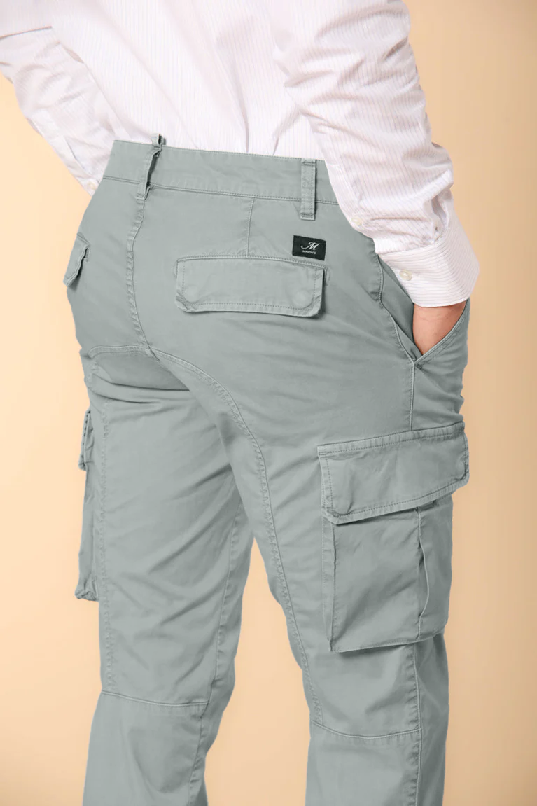 Chile men's Cargo Pants in lightweight Pima cotton twill special washing  Extra-Slim Fit