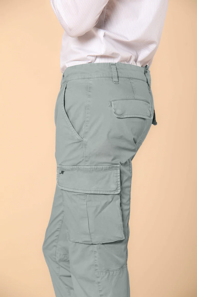 Chile men's Cargo Pants in lightweight Pima cotton twill special washing  Extra-Slim Fit
