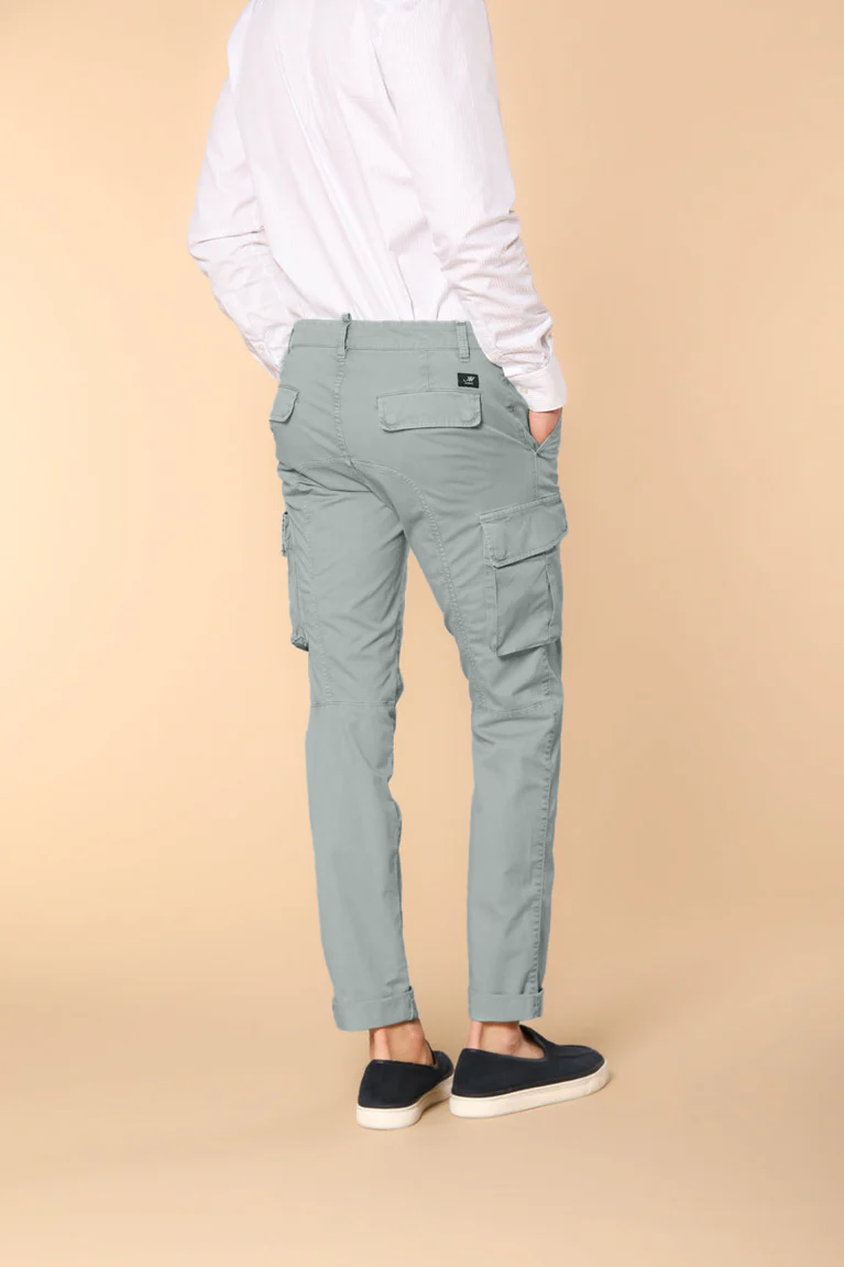 Chile men's Cargo Pants in lightweight Pima cotton twill special washing  Extra-Slim Fit