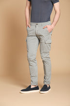 Chile Men's cargo pants in lightweight Pima cotton twill special washing  Extra-Slim Fit