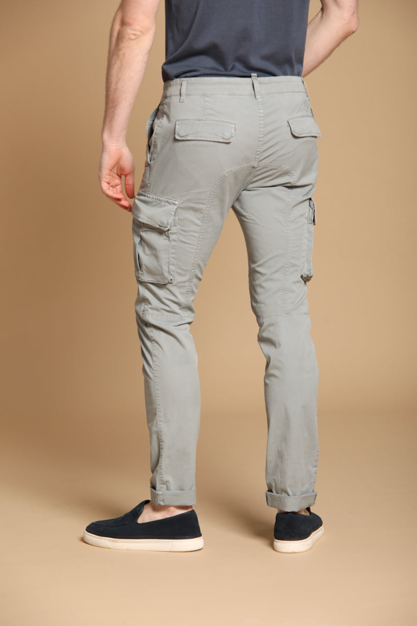Chile Men's cargo pants in lightweight Pima cotton twill special washing  Extra-Slim Fit