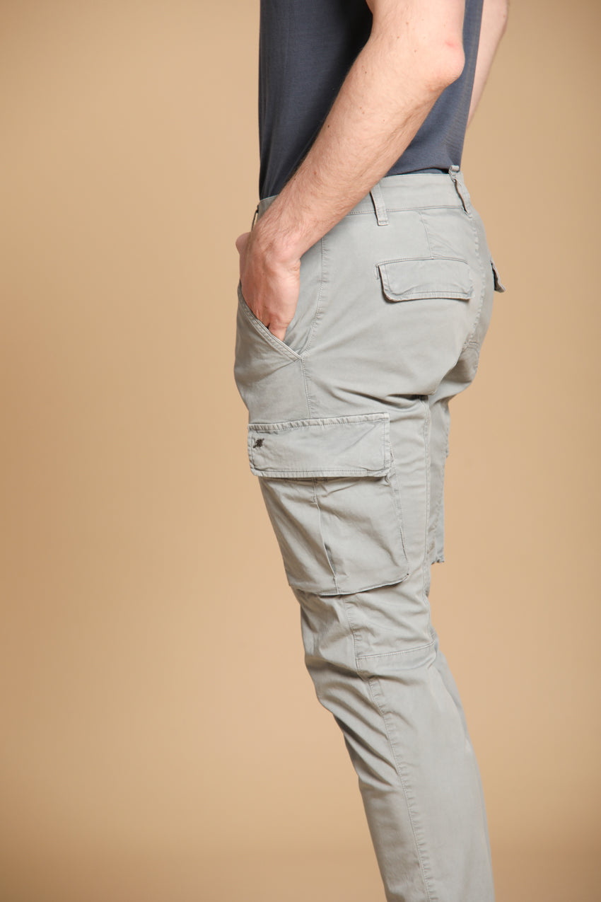 Chile Men's cargo pants in lightweight Pima cotton twill special washing  Extra-Slim Fit
