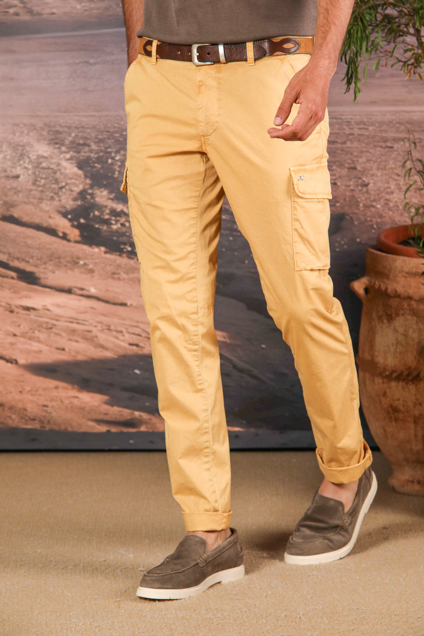 Chile pantalon cargo homme en sergé de coton pima léger special washing  Extra-slim fit