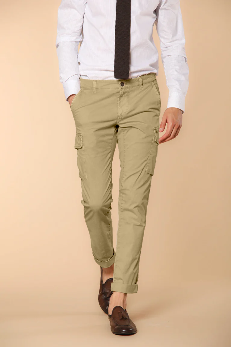 Chile pantalón cargo hombre en sarga de algodón pima ligero special washing  extra slim fit 