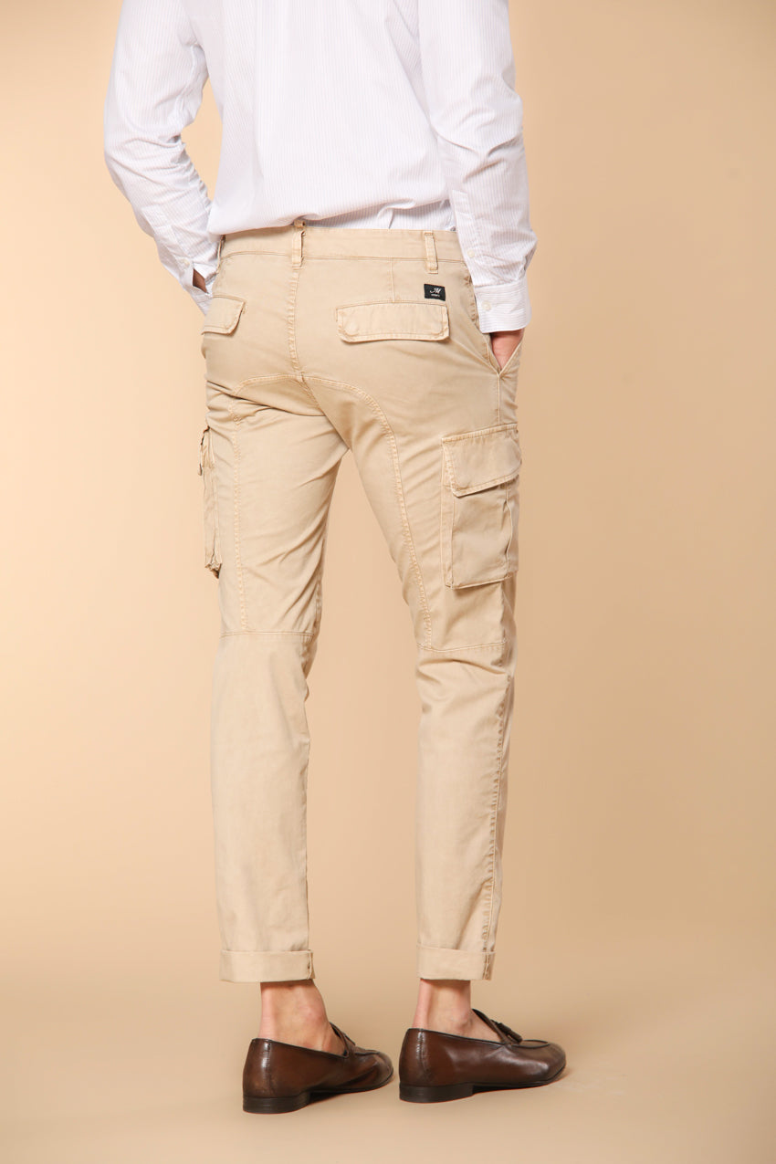 Chile Men's cargo pants in lightweight pima cotton twill special washing  Extra-Slim Fit