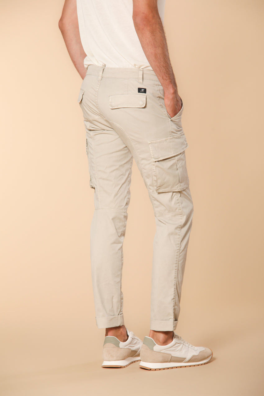 Chile Men's cargo pants in lightweight pima cotton twill special washing  Extra-Slim Fit