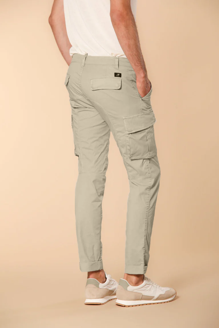 Chile Men's cargo pants in lightweight pima cotton twill special washing  Extra-Slim Fit