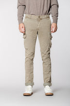 Chile pantalone cargo uomo in gabardina con special washing extra slim fit