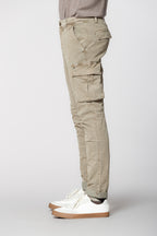 Chile pantalone cargo uomo in gabardina con special washing extra slim fit