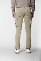 Chile pantalone cargo uomo in gabardina con special washing extra slim fit
