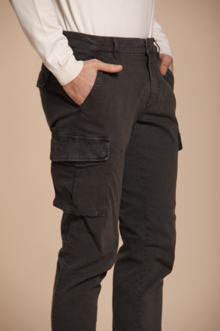 Foto 2 Chile pantalone cargo uomo in gabardina con special washing extra slim fit