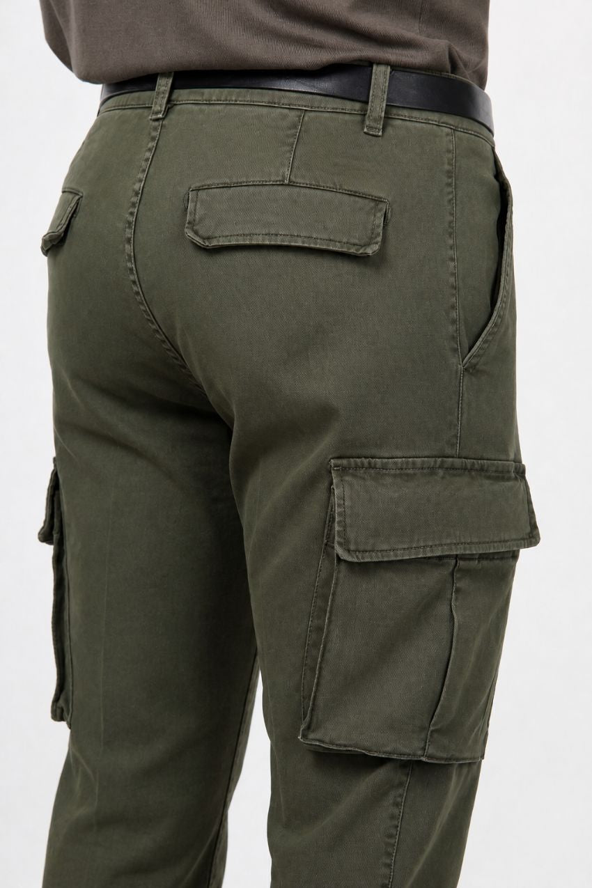 Chile men’s cargo pants in stretch gabardine extra slim fit ①