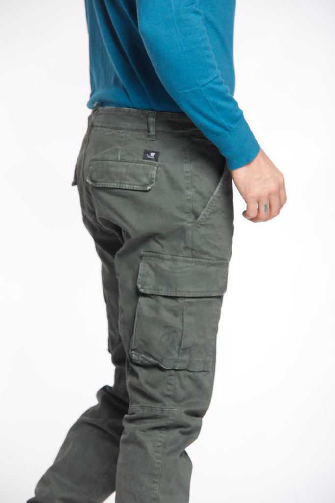 Chile Pantalone cargo uomo in gabardina extra slim ①