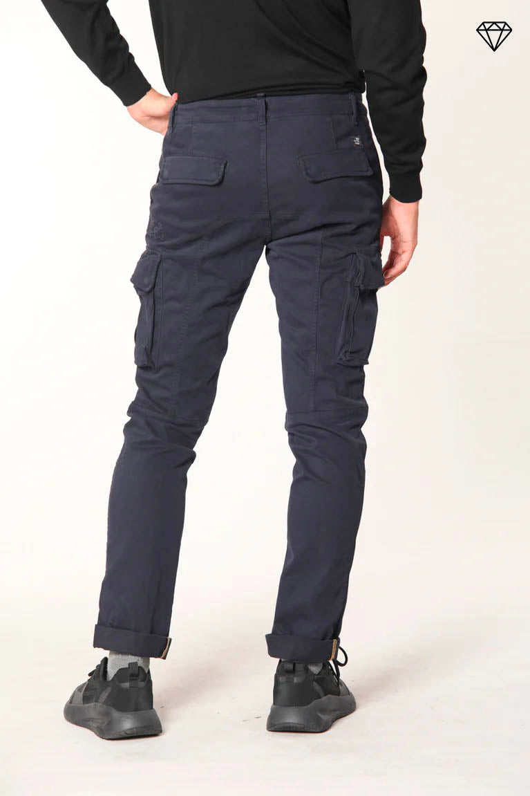 Chile Pantalone cargo uomo in gabardina extra slim ①