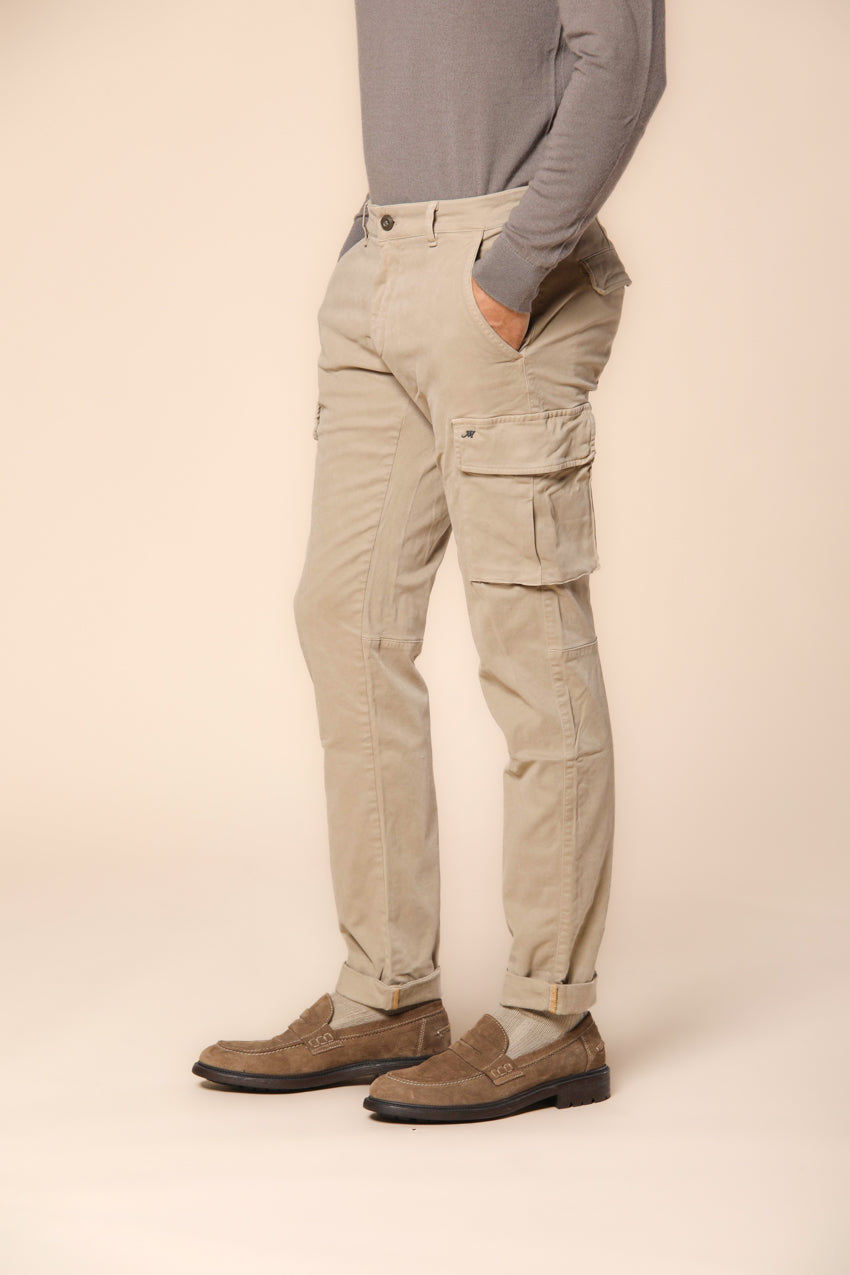 Chile pantalone cargo uomo in gabardina extra slim fit ①