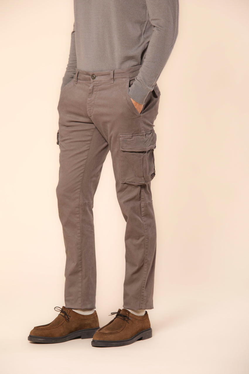 Chile pantalone cargo uomo in gabardina extra slim fit ①