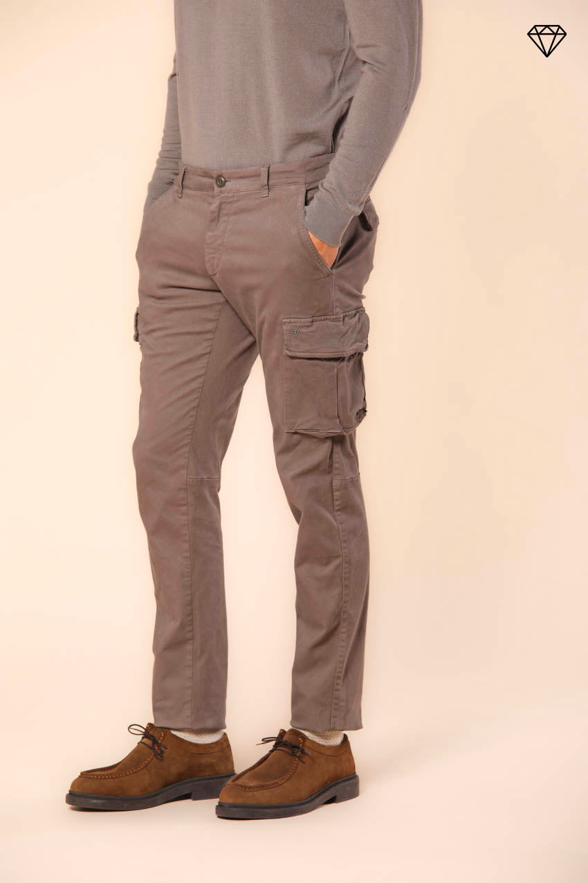 Chile men's cargo pants in gabardine extra slim fit ①