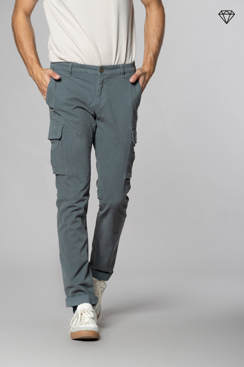 Chile pantalone cargo uomo in gabardina extra slim fit ①