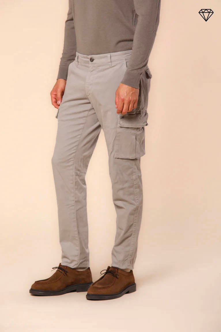 Chile pantalone cargo uomo in gabardina extra slim fit ①