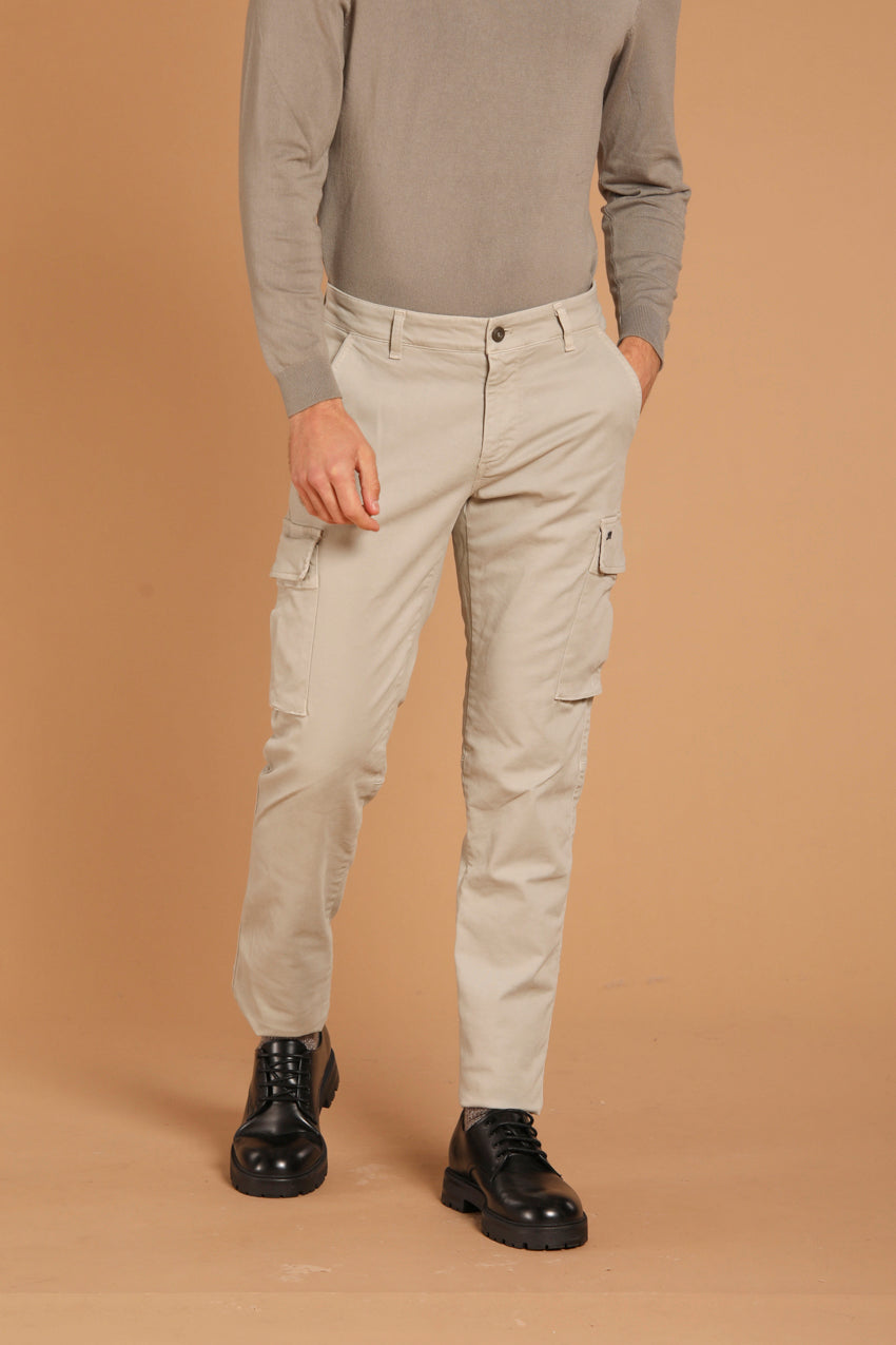 Chile pantalone cargo uomo in gabardina extra slim fit