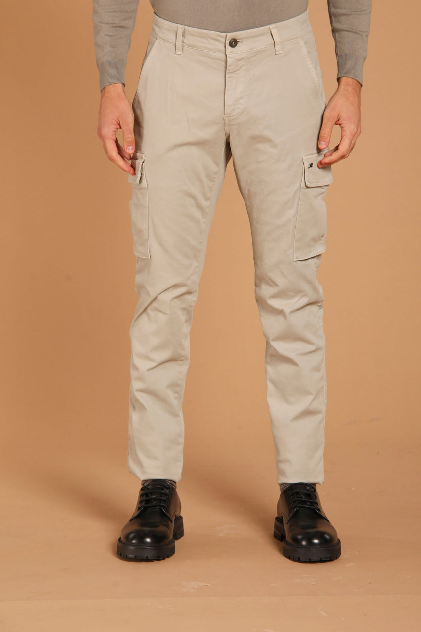 Chile pantalone cargo uomo in gabardina extra slim fit