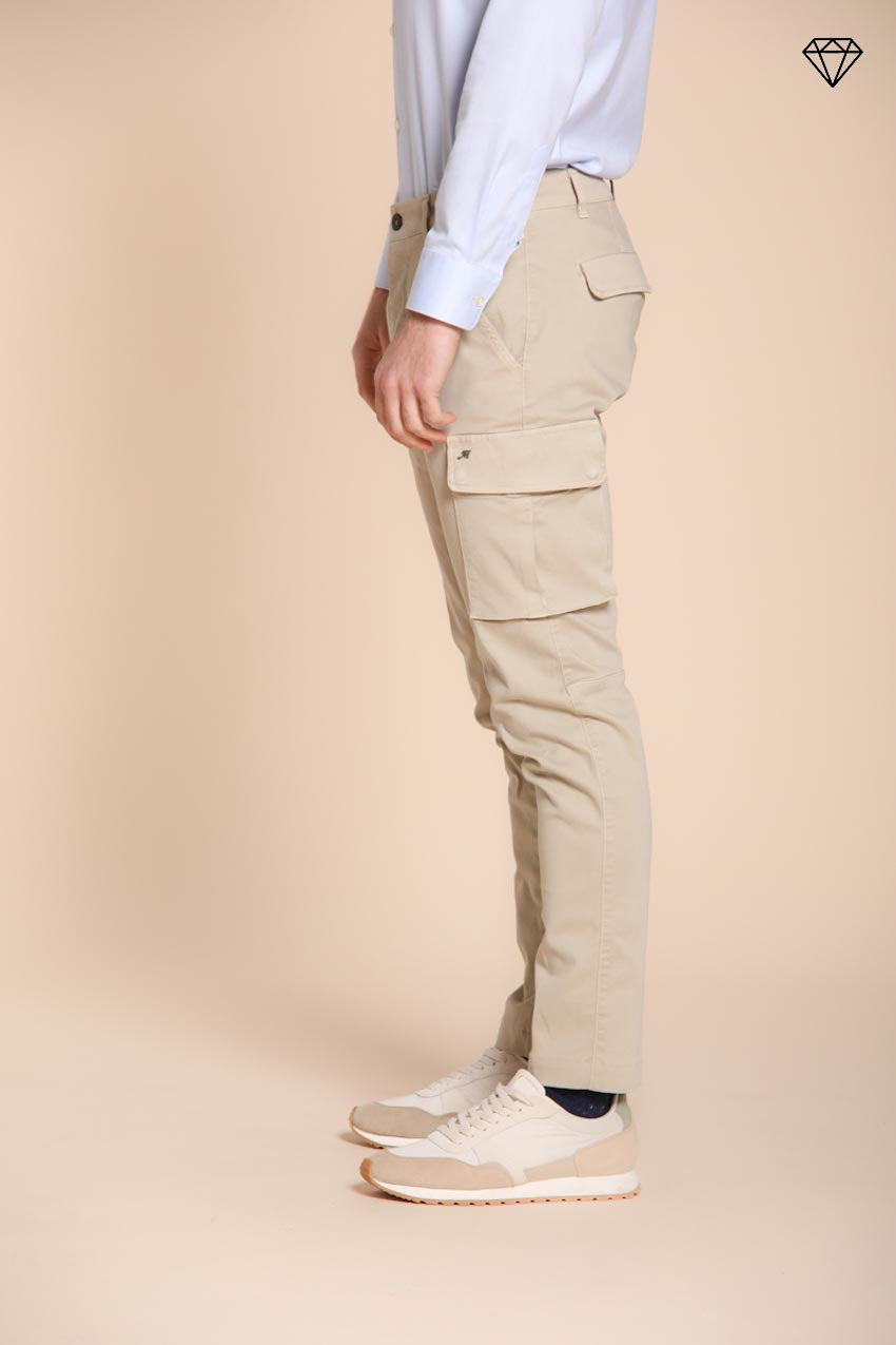 Foto 4 Chile pantalone cargo uomo in gabardina extra slim fit ①