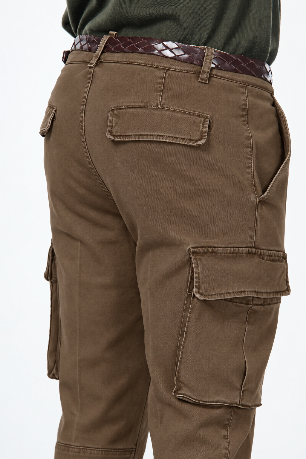 Chile pantalón cargo de hombre en gabardina stretch extra slim fit ①