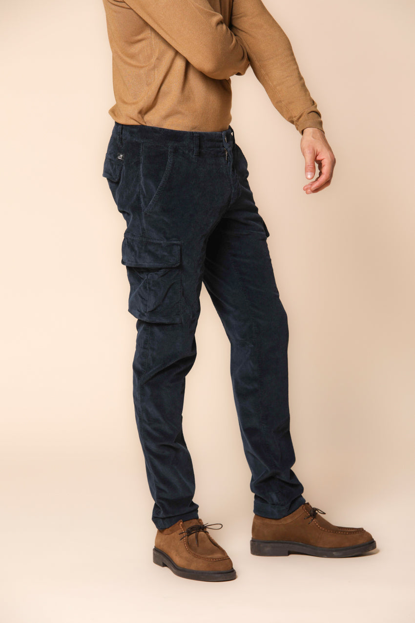 Chile man cargo pant in 500 striped velvet extra slim