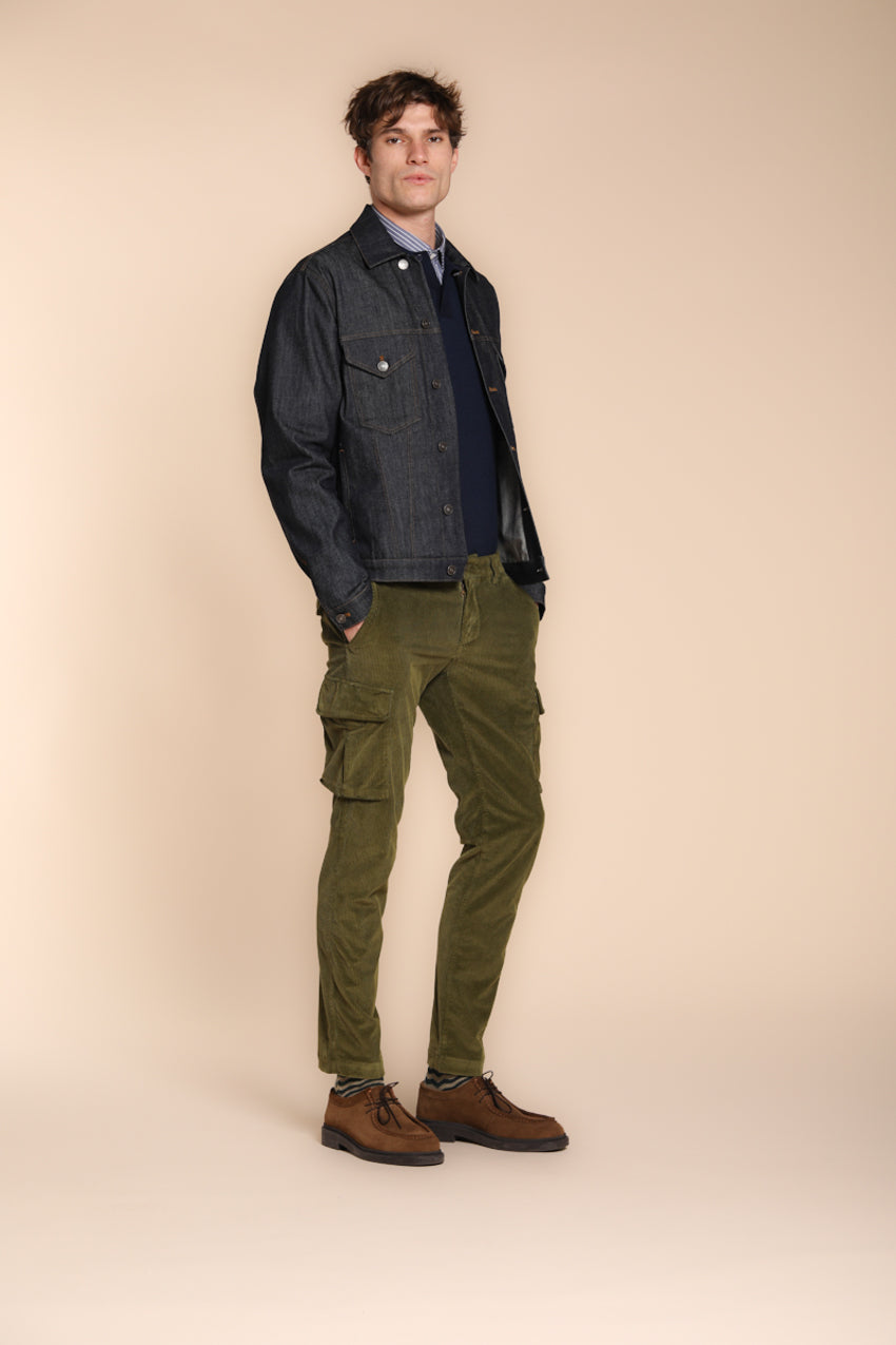 Chile men's cargo trousers in 500-wale corduroy extra slim fit ①
