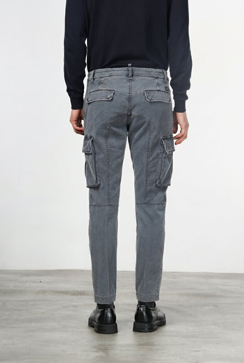 Chile men's cargo pants in stretch gabardine, extra slim fit ①