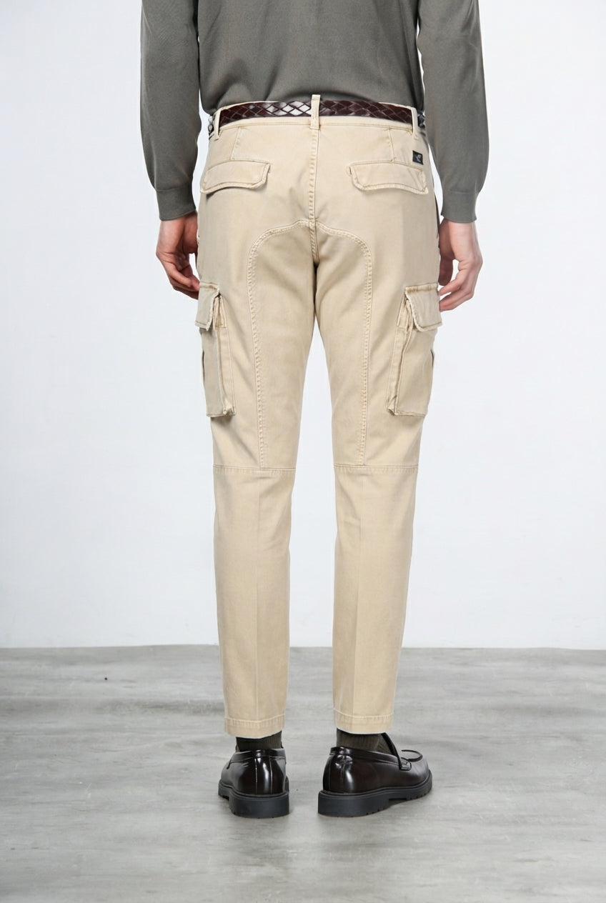 Chile pantalone cargo uomo in gabardina stretch extra slim fit ①