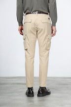 Chile pantalone cargo uomo in gabardina stretch extra slim fit ①