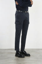 Chile pantalone cargo uomo in gabardina stretch extra slim fit ①