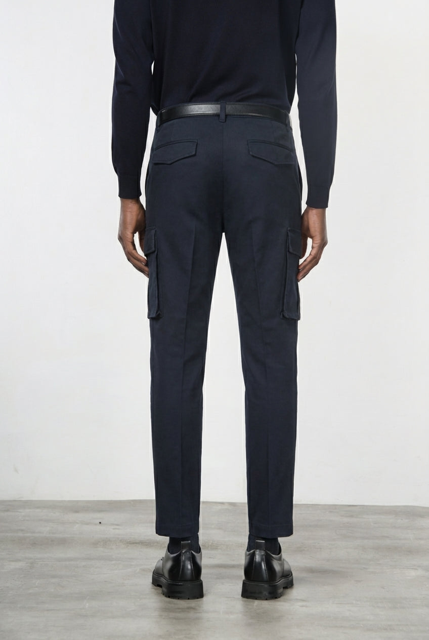 Chile pantalone cargo uomo in gabardina stretch extra slim fit ①