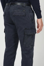 Chile pantalone cargo uomo in gabardina stretch extra slim fit ①